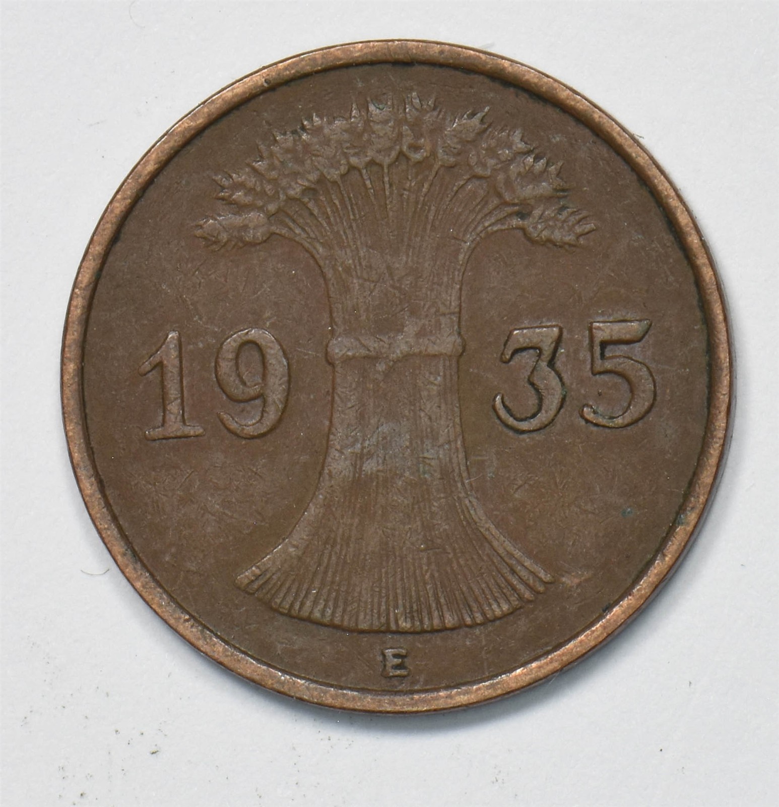 Germany 1935-E Reichspfennig Wheat Sheaf P903420 combine shipping