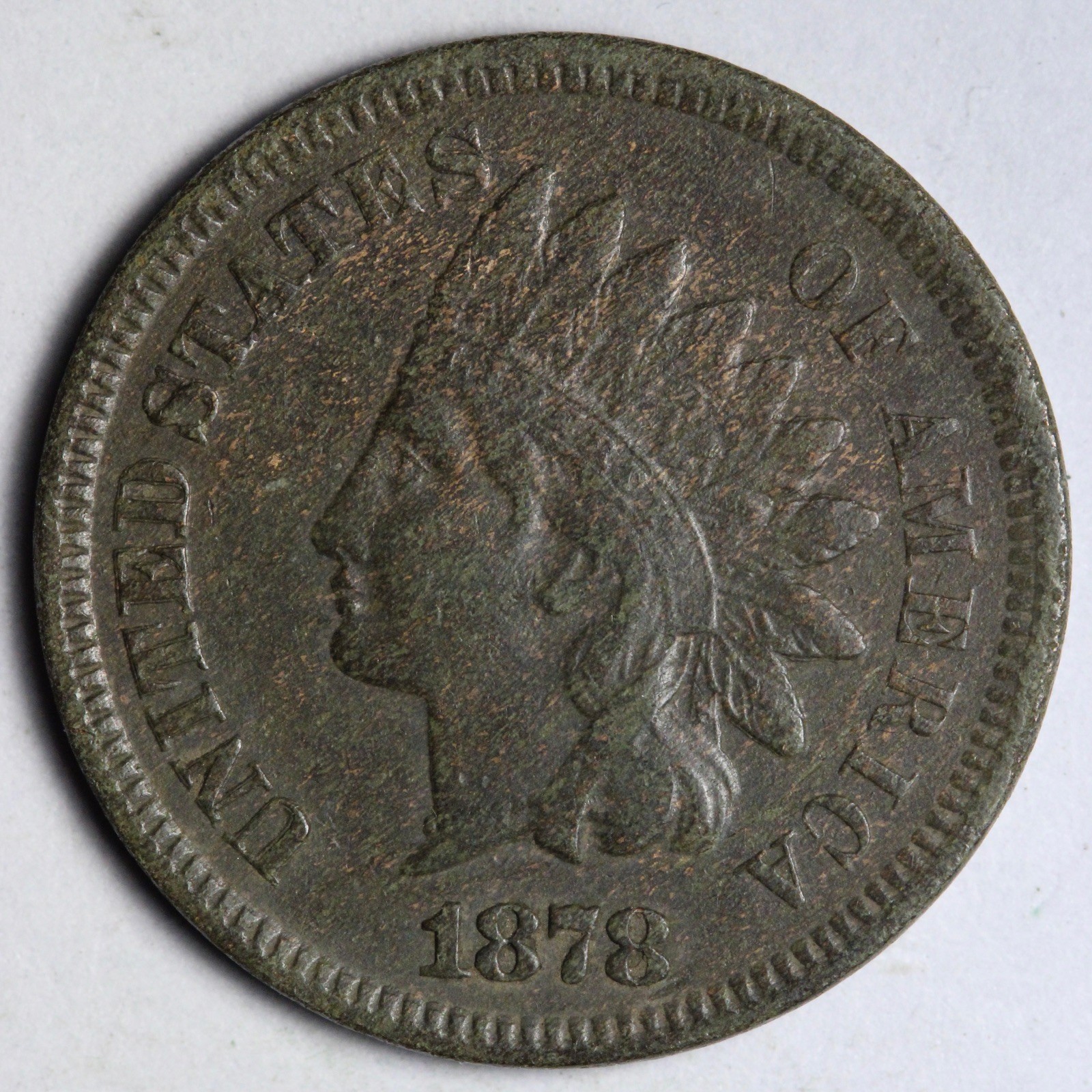 1878 Indian Head Cent Penny AU E219 YVDEM