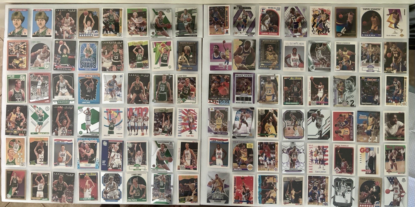 Larry Bird / Magic Johnson Basketball Card Lot (96)-Excellent Condition-No Dups