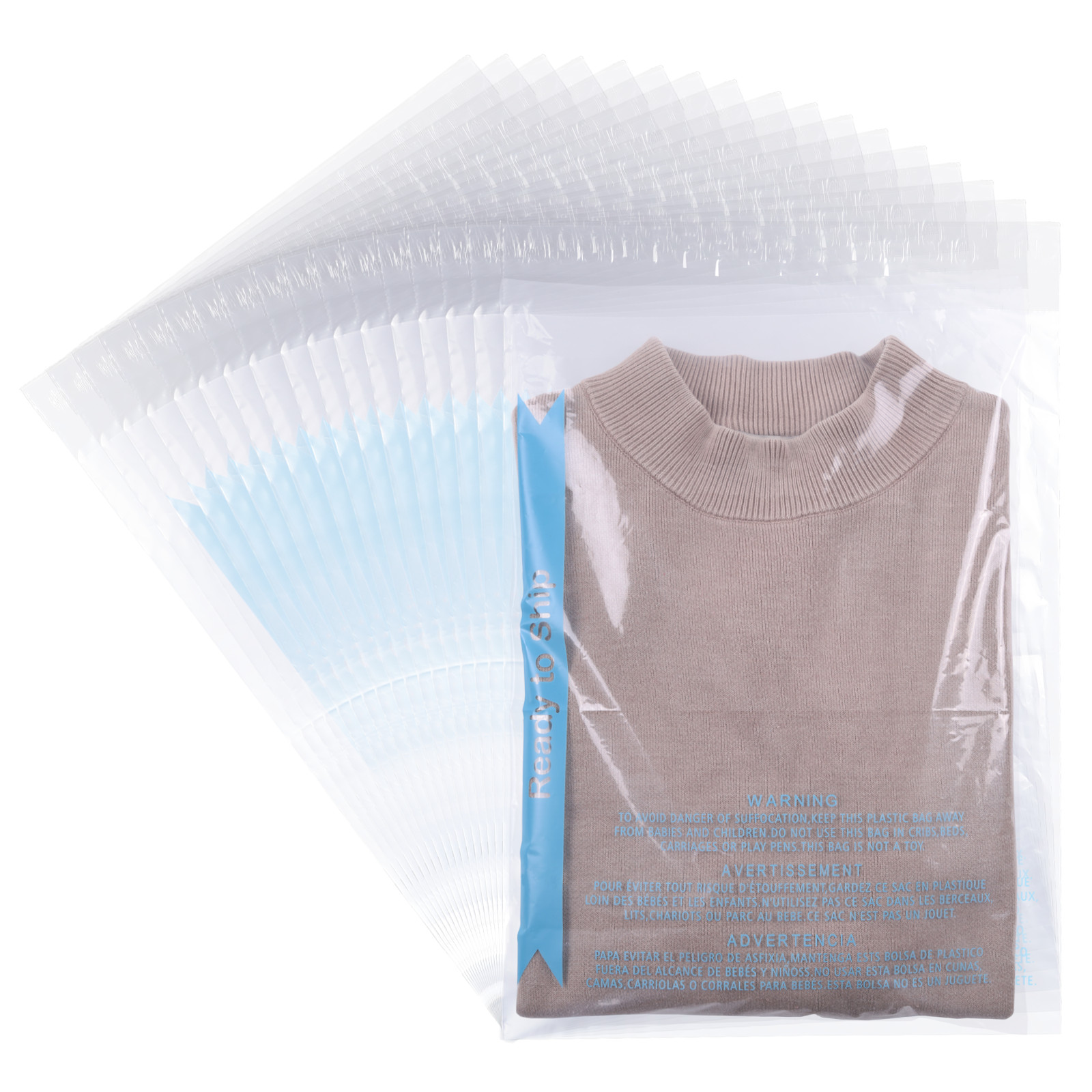 Clear Poly Bags with Suffocation Warning 6x9,8x10,9x12,11x14,12x15,14x20,18x24