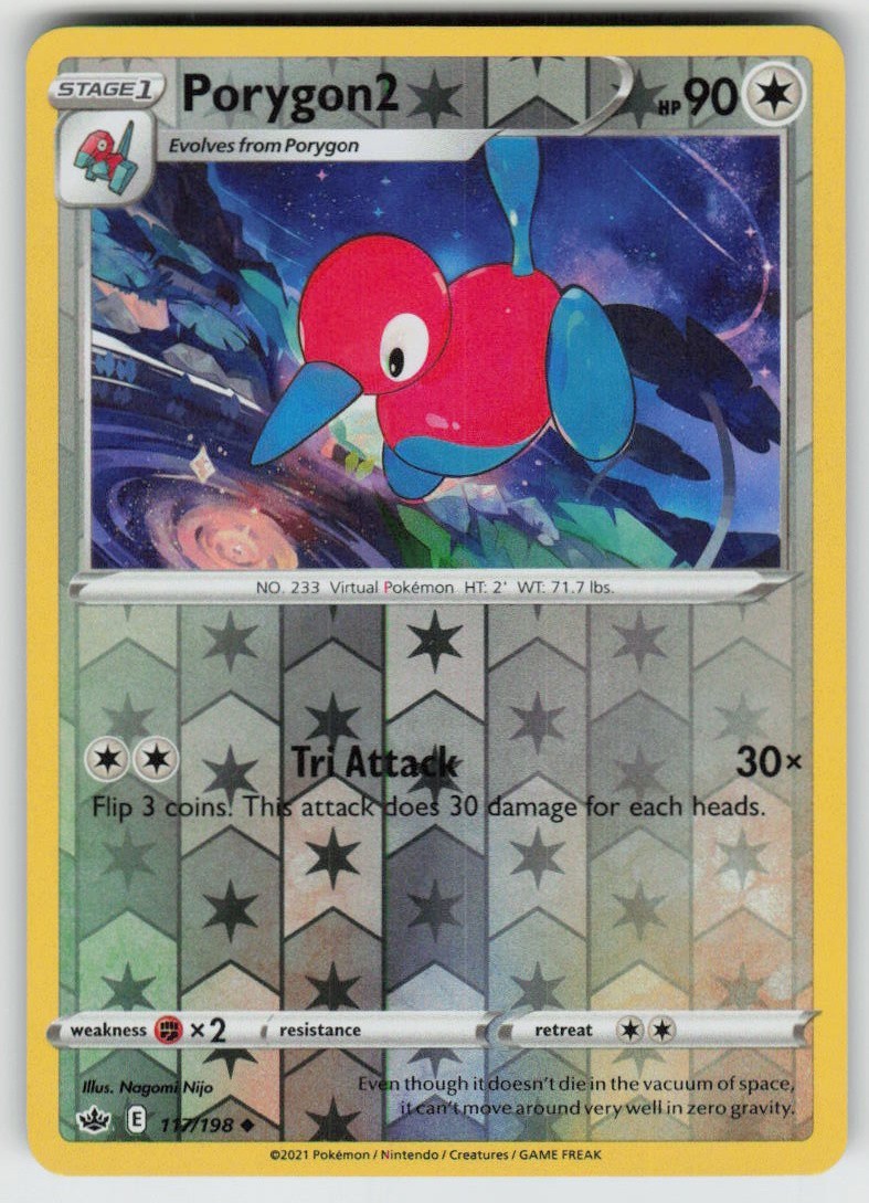 PO-04 Reverse Holo Porygon2 117/198 Uncommon SWSH06: Chilling Reign NM