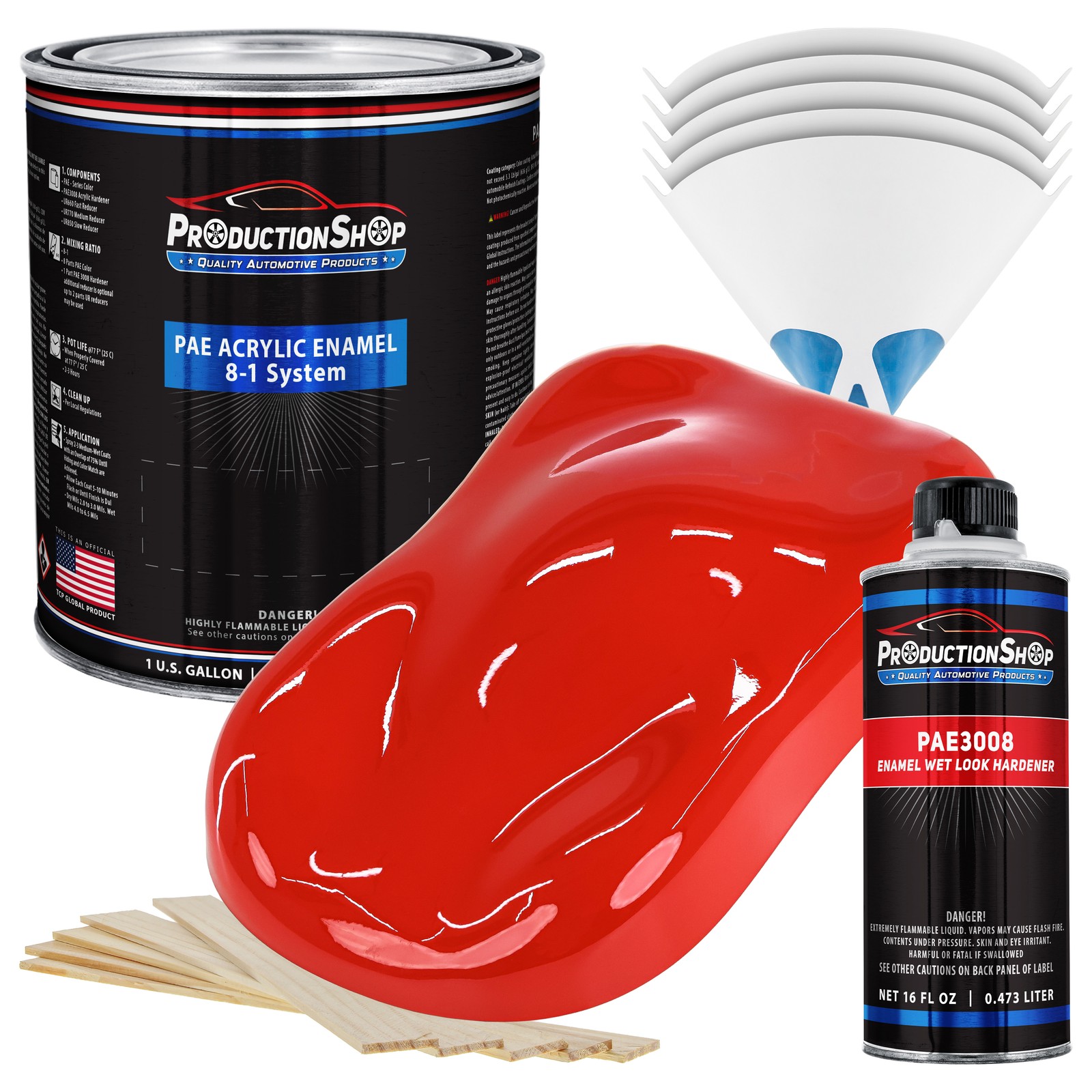 ProductionShop High Gloss Bright Red Acrylic Enamel Gallon Kit, Auto Paint