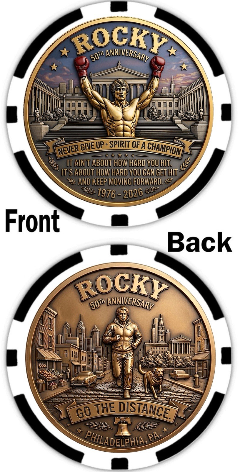 ROCKY - COMMEMORATIVE POKER CHIP - ROCKY COMMEMORATIVE POKER CHIP