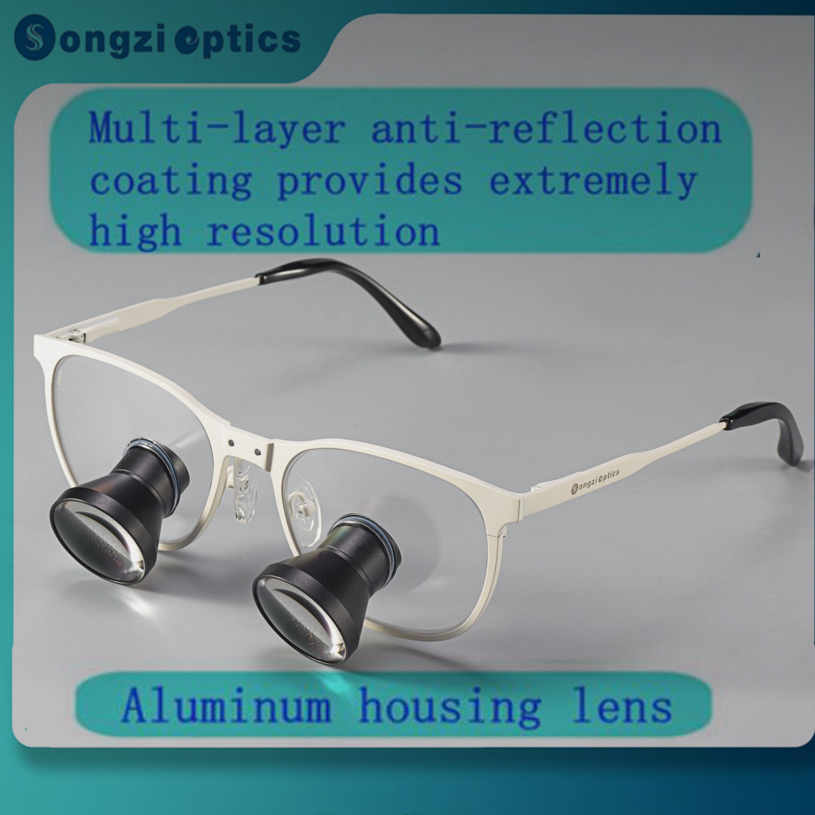2.5X 3X 3.5X Optional White Titanium Frame TTL Dental Surgical Loupes Customized