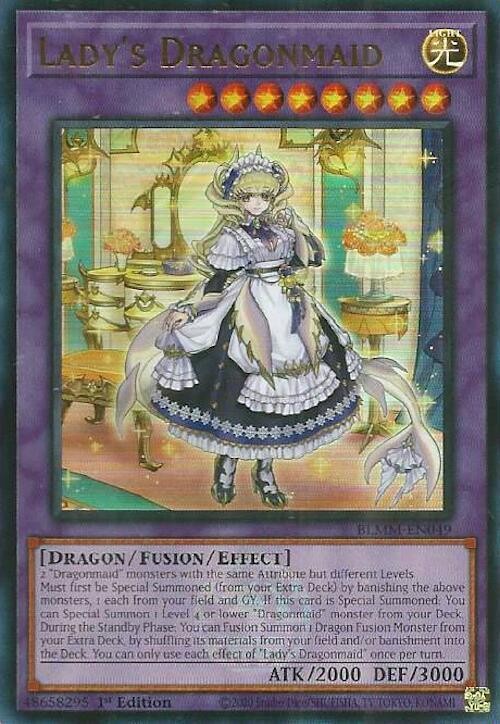 YUGIOH 1x Lady's Dragonmaid Ultra Rare BLMM-EN049 NM YUGIOH 1x Lady's Dragonmaid Ultra Rare BLMM-EN049 NM