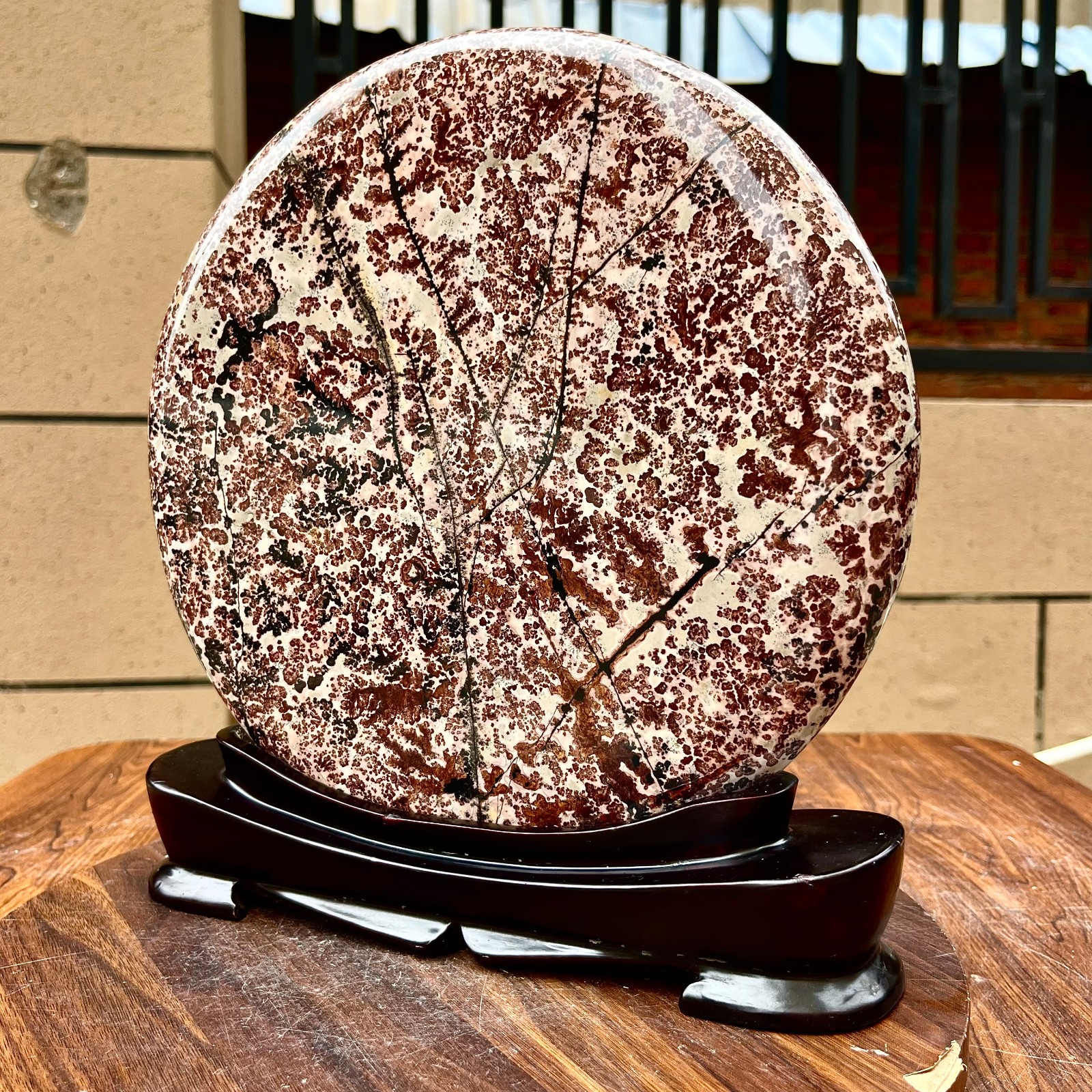 8.58LB Beautiful Natural Chinese Dendritic Limestone Picture Stone Guohua - Rare