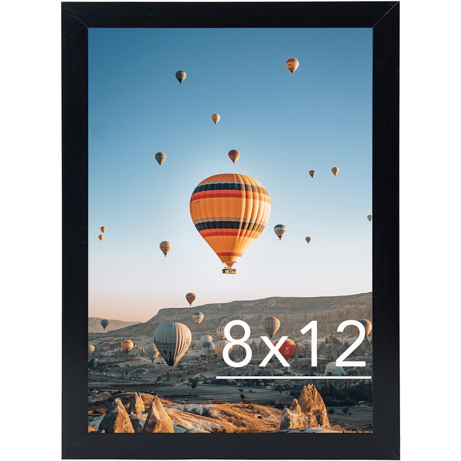 JCJMY 8x12 Picture Frame Black for Wall Hanging or Tabletop, inch,