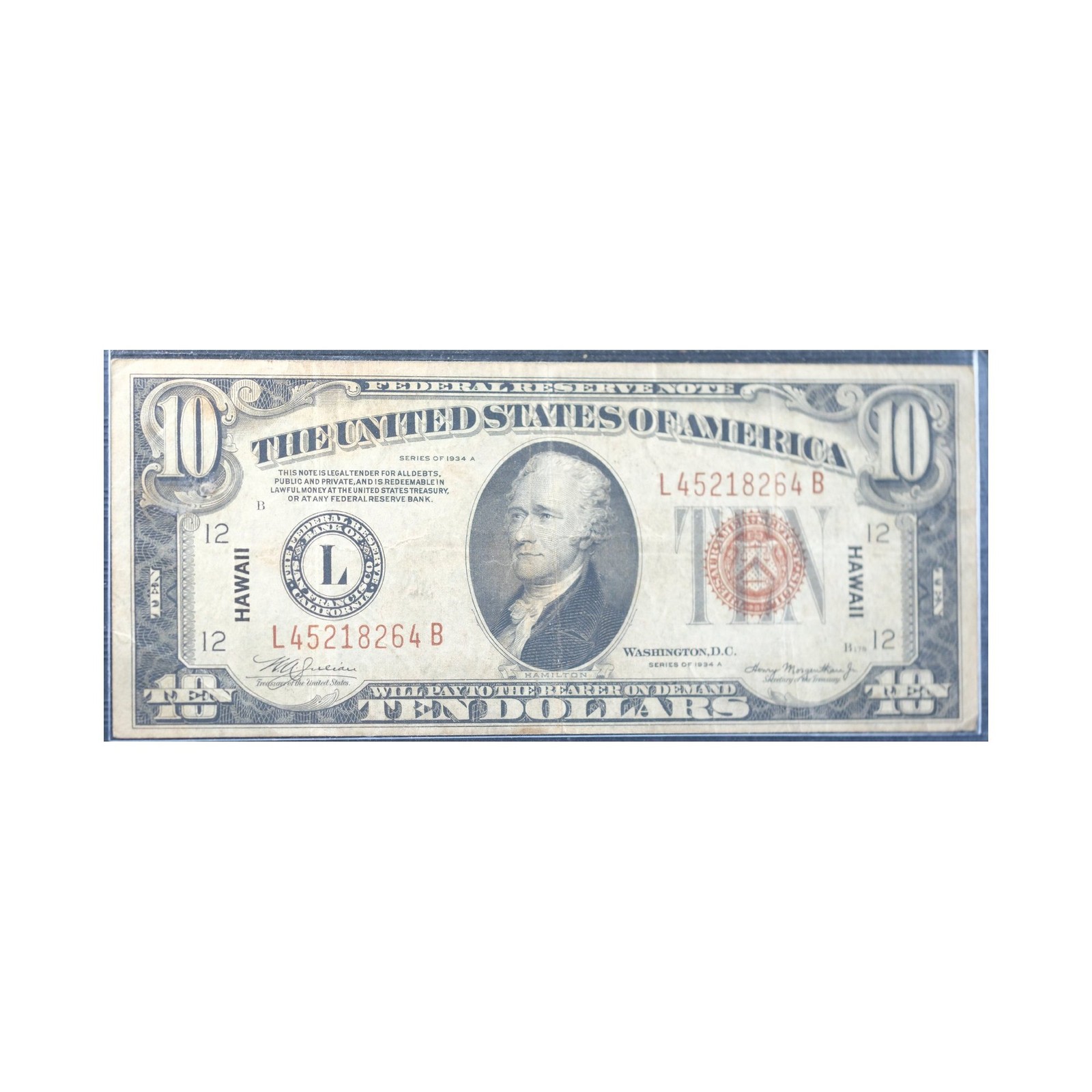 1934A $10 Hawaii Emergency Note About Uncirculated Raw 1934A $10 Hawaii Emergency Note About Uncirculated Raw