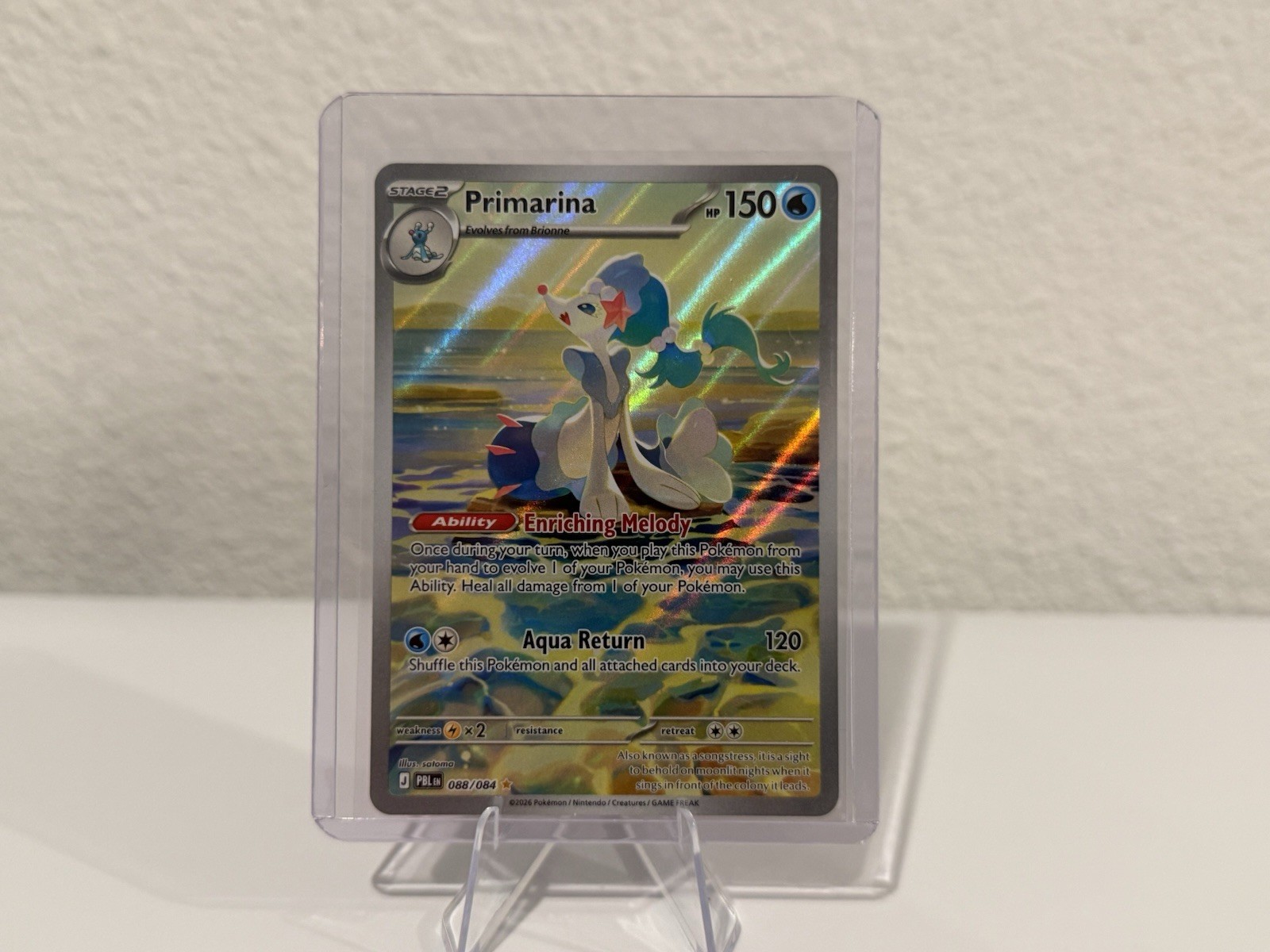 Pokémon Primarina 088/084 Pitch Black Illustration Rare Holo NM