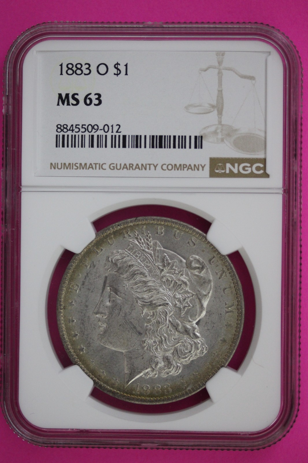 1883 O MS 63 Morgan Silver Dollar American Seller NGC Certified Authentic 154