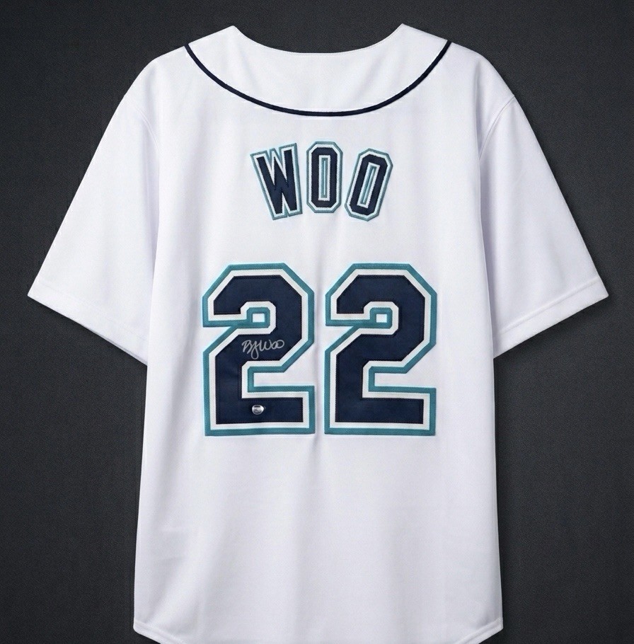 Bryan Woo Signed Seattle Mariners White #22 Custom Baseball Jersey COA (Wilder)