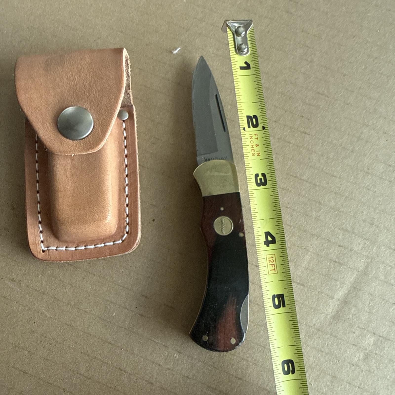 Kershaw 1305 Italy Vintage Lock Back Pocket Knife. with Leather Sheath.