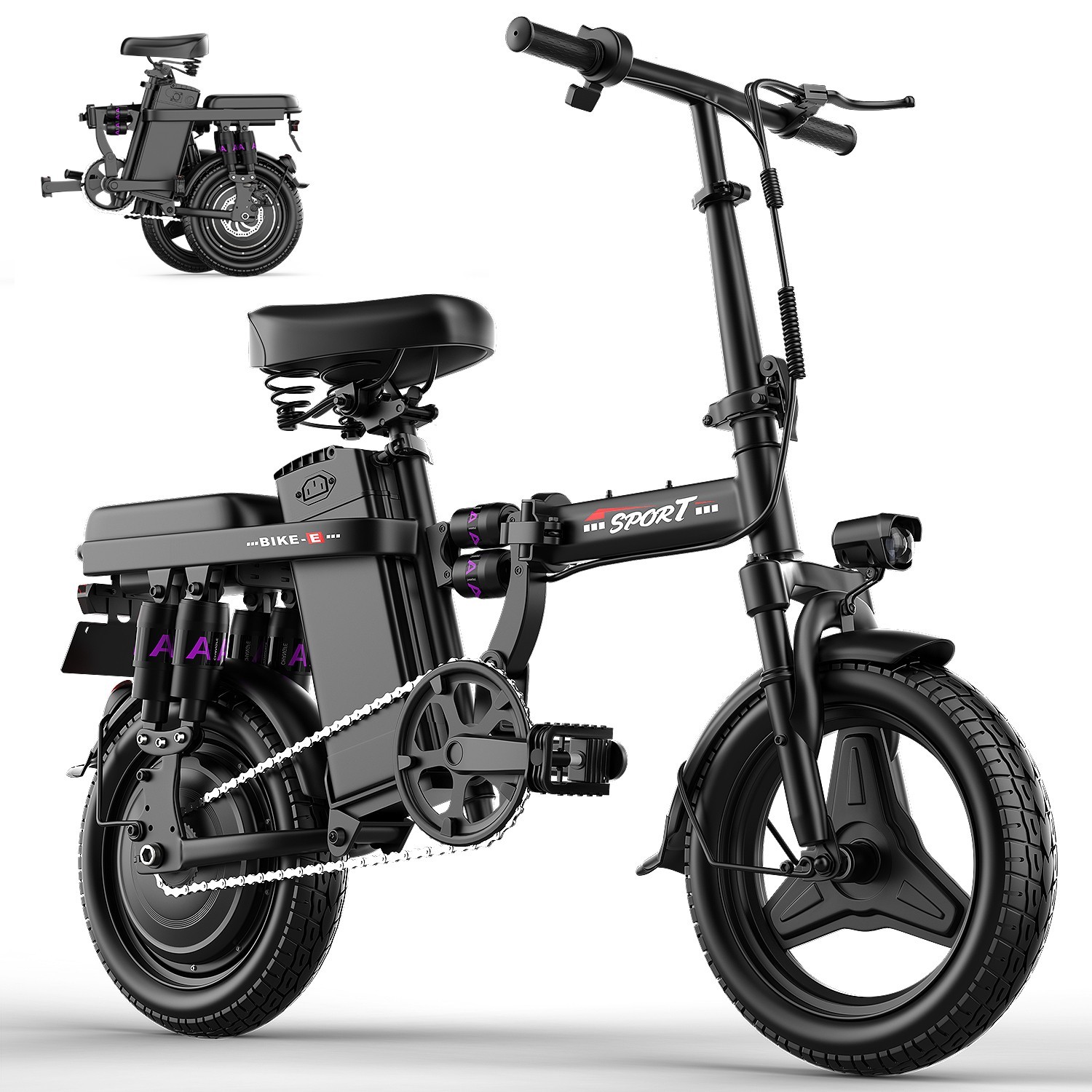 ASKGO Lightweight Folding Ebike 1500W 48V 25MPH 14 ASKGO Lightweight Folding Ebike 1500W 48V 25MPH 14
