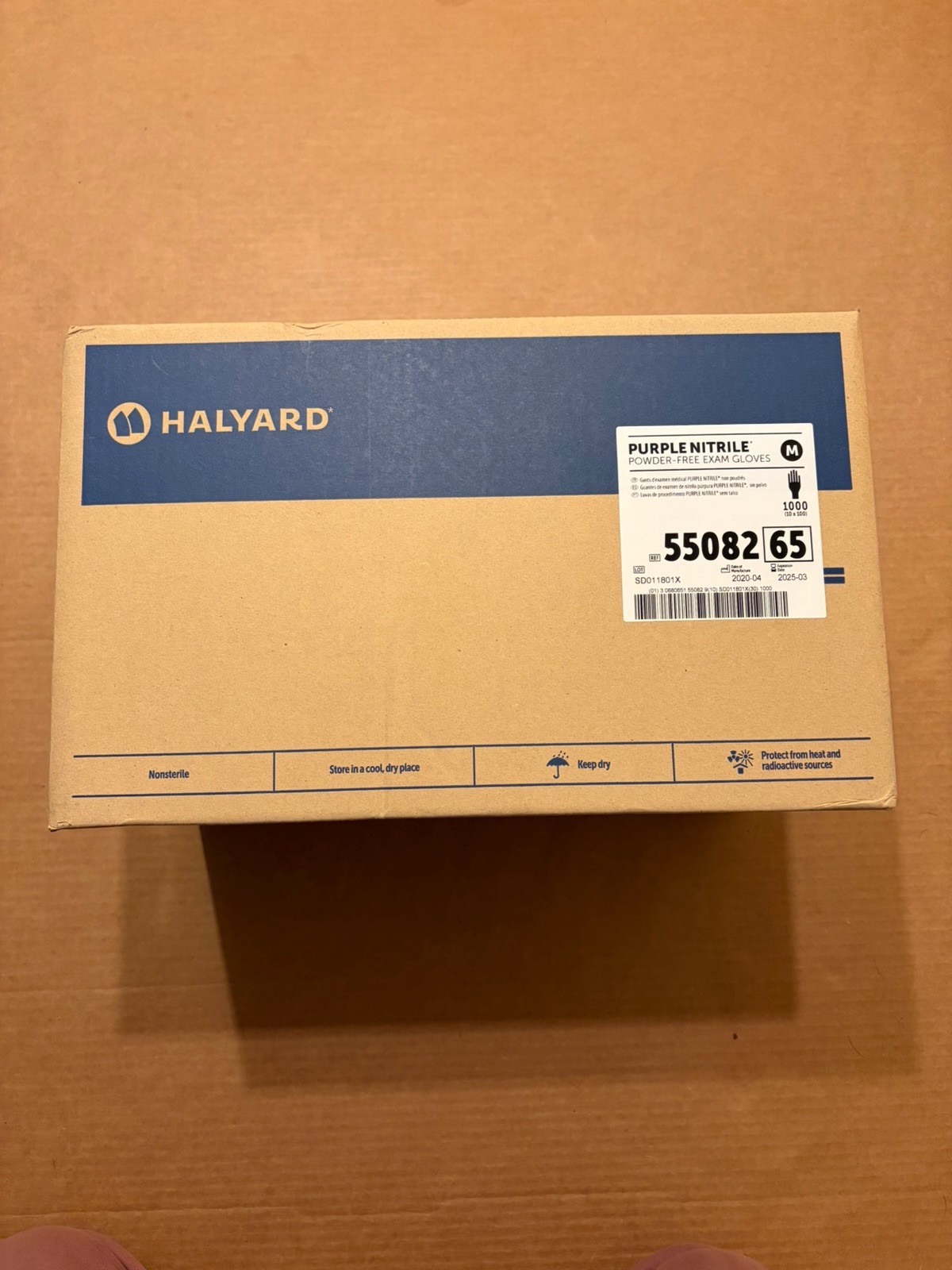 HALYARD PURPLE NITRILE Gloves Powder-Free 55082 10 Boxes (1000ct) Sz M Exp 3/25 HALYARD PURPLE NITRILE Gloves Powder-Free 55082 10 Boxes (1000ct) Sz M Exp 3/25