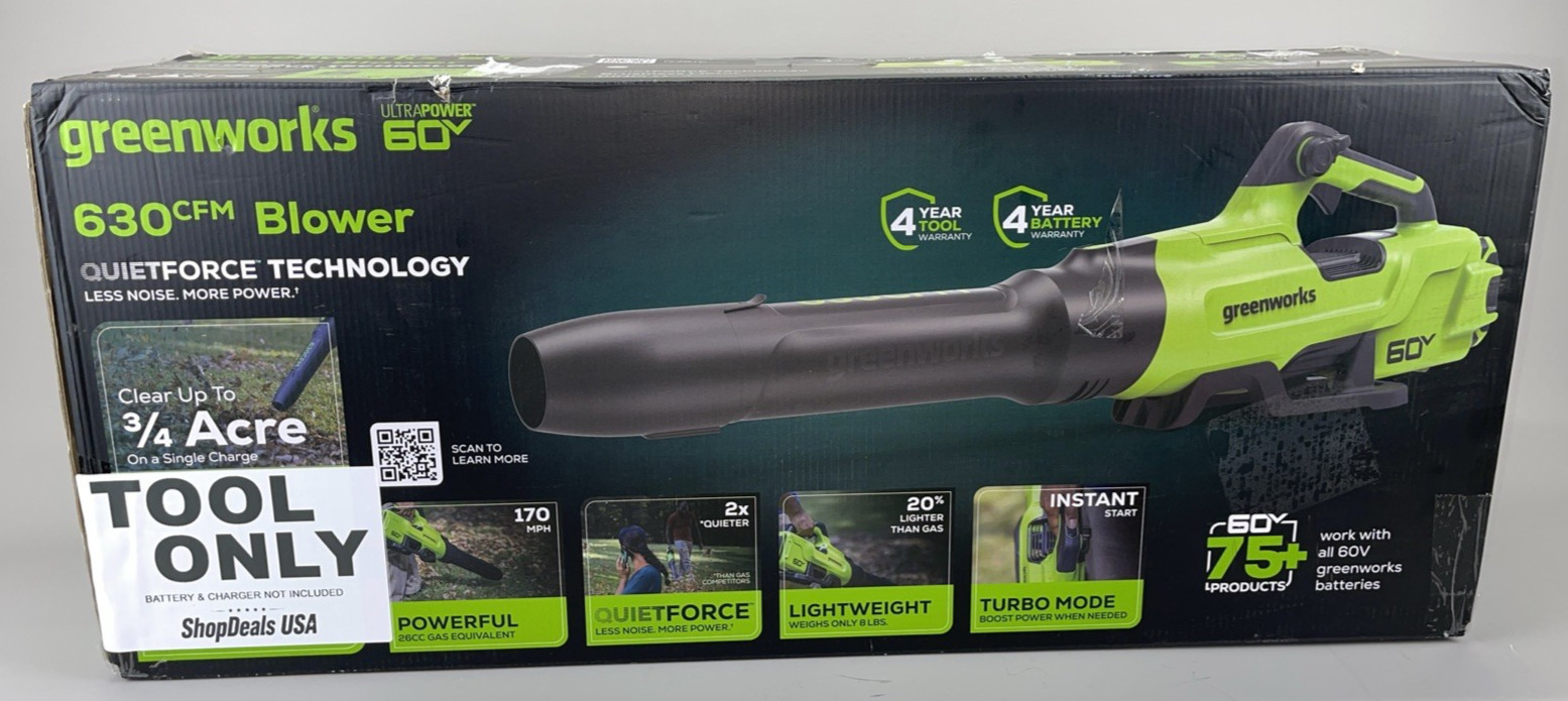 Greenworks 630 CFM 60V Leaf Blower - BL60L252 Tool Only