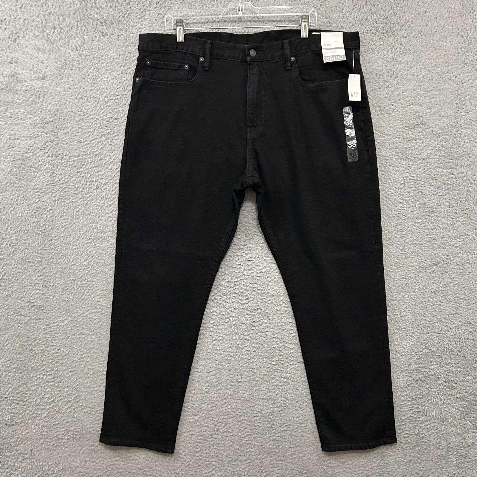 Gap Jeans Mens 38x30 Black Denim Slim GapFlex Stretch Pockets Cotton Adult