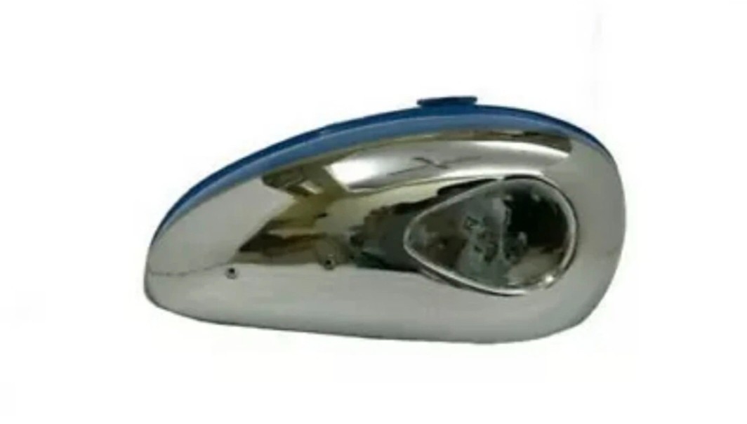 BSA C15 CHROMED AND BLUE PAINTED GAS FUEL PETROL TANK/COMPATIBLE FOR