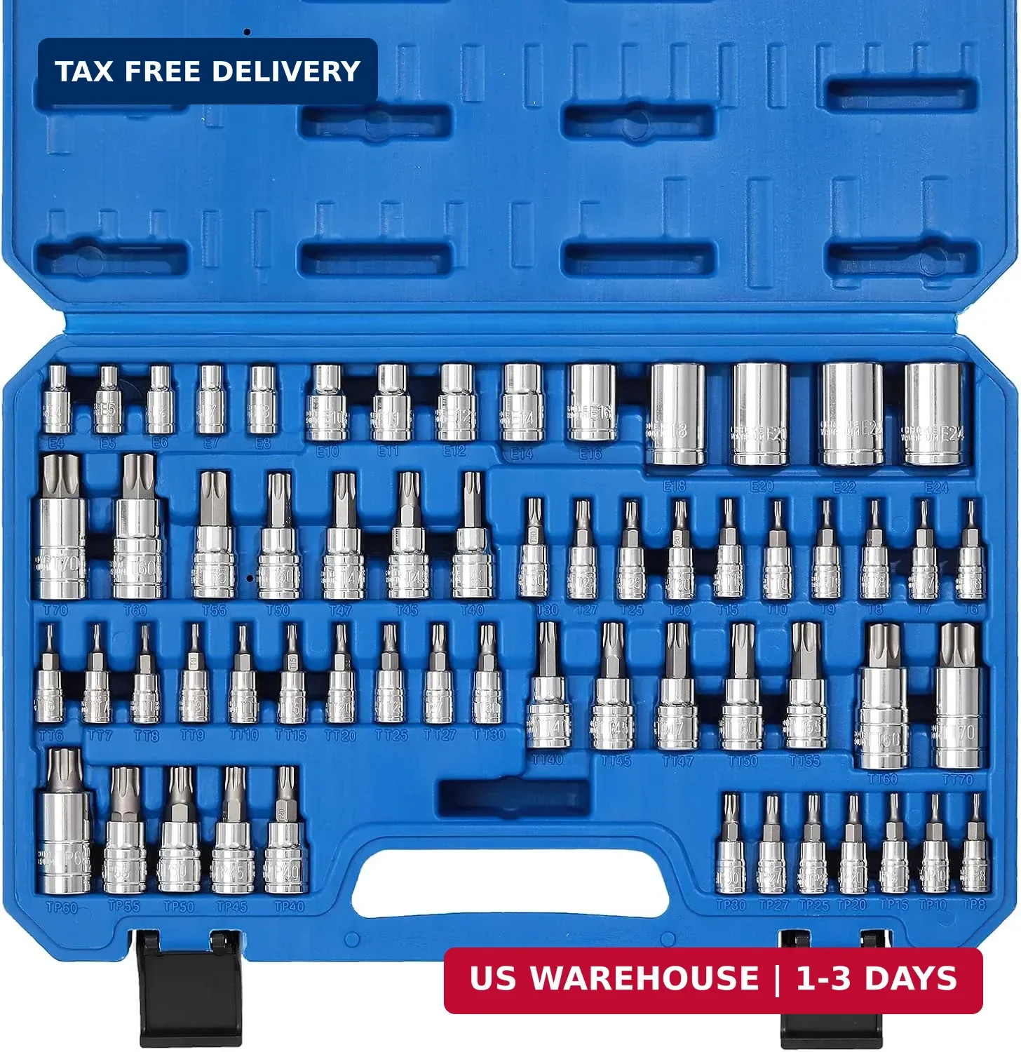 CASOMAN Master Torx Bit Socket and External Set, 60-Piece