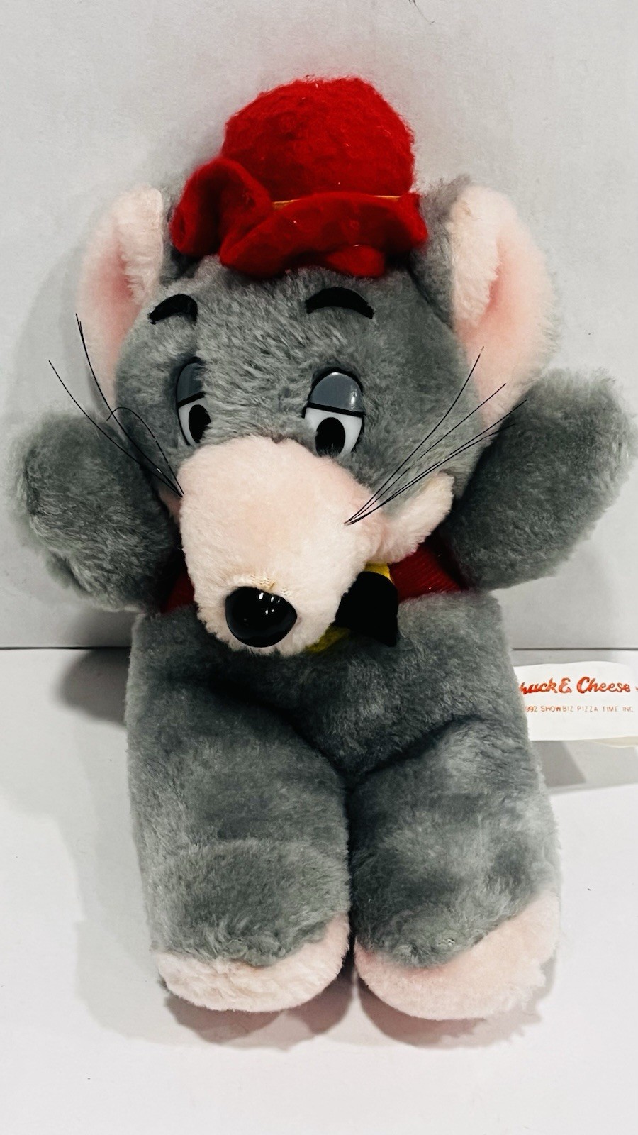 Vintage Chuck E Cheese Plush Charles Mouse 1992 Show Biz Pizza Time Toy BIN 40