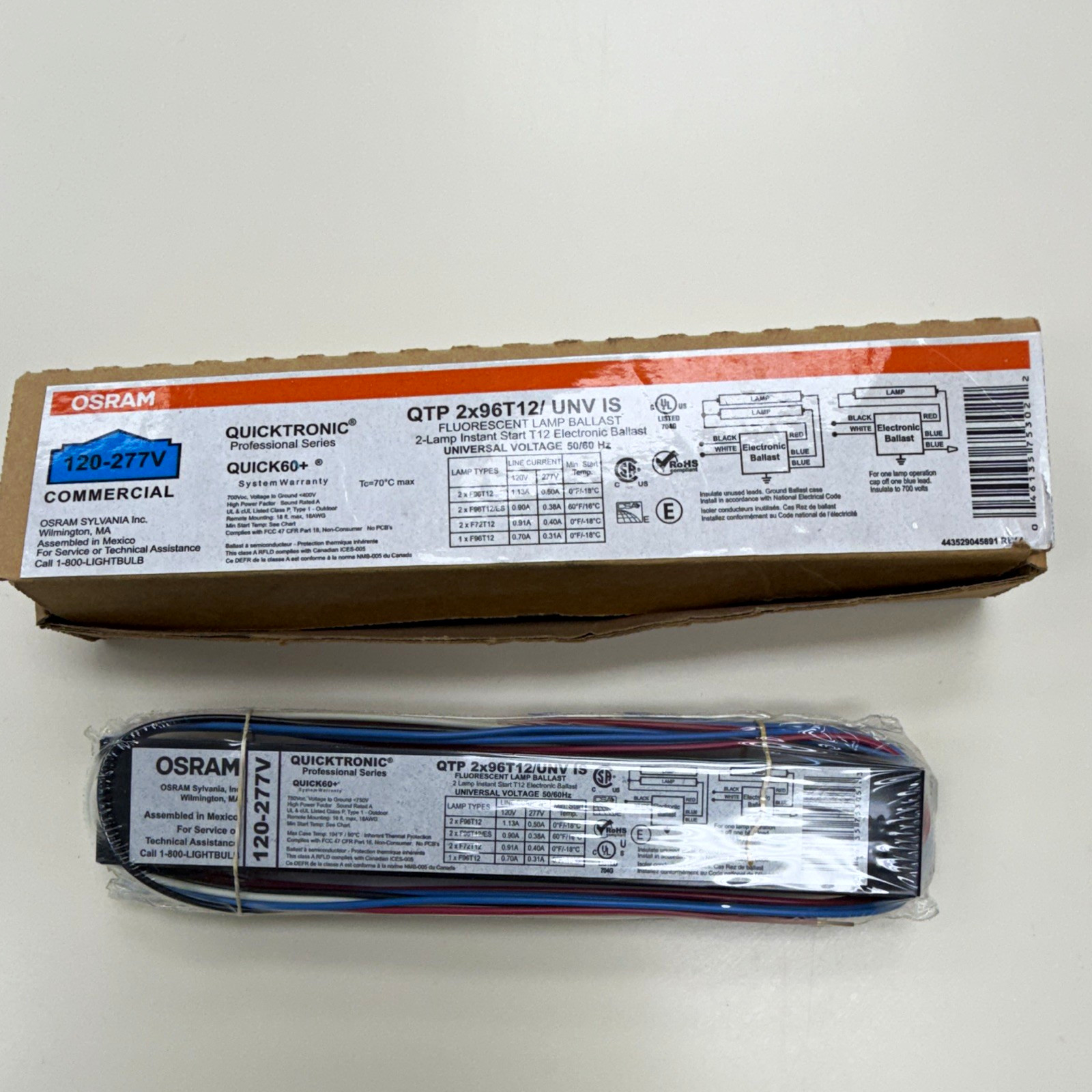 OSRAM QUICKTRONIC QTP 2X96T12/UNV IS Electronic Fluorescent Ballast
