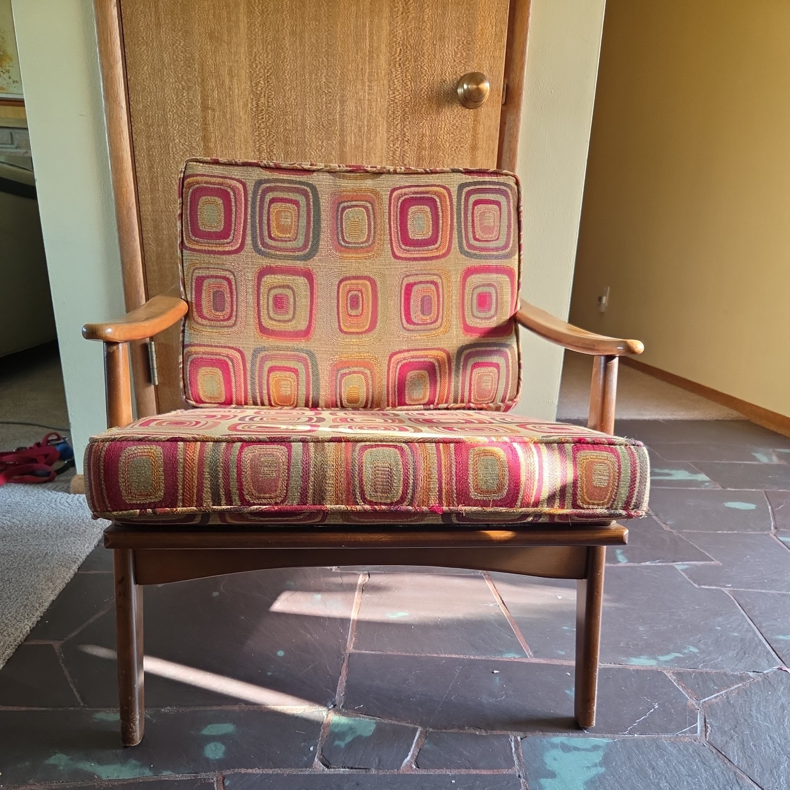 Vintage MCM Spindle Back Lounge Chair Frame 1960 Yugoslavian Danish Modern Style