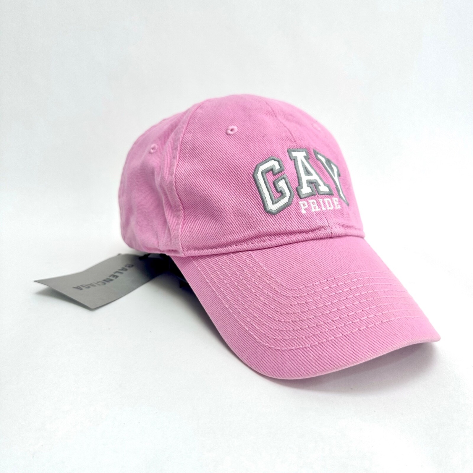 BALENCIAGA Gay Pride 2021 Pink Baseball Cap Hat Size L Authentic Unisex New