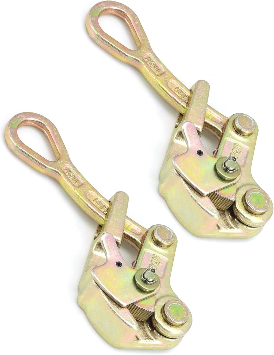 QWORK 2 Pack 1 T Cable Grip Wire Grip Steel Rope Jaw Puller for Wire Rope, Pulli QWORK 2 Pack 1 T Cable Grip Wire Grip Steel Rope Jaw Puller for Wire Rope, Pulli