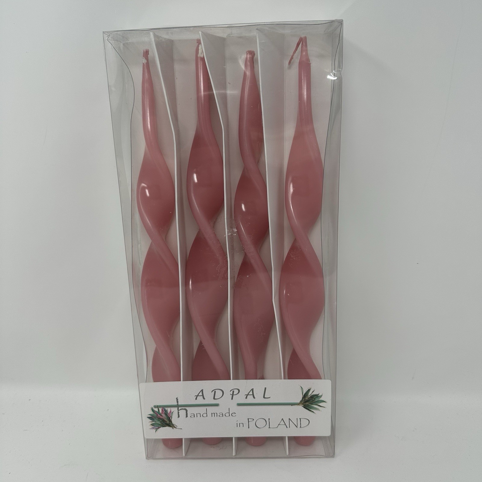 ADPAL Elegant Lacquer Twisted Taper Candles Pink