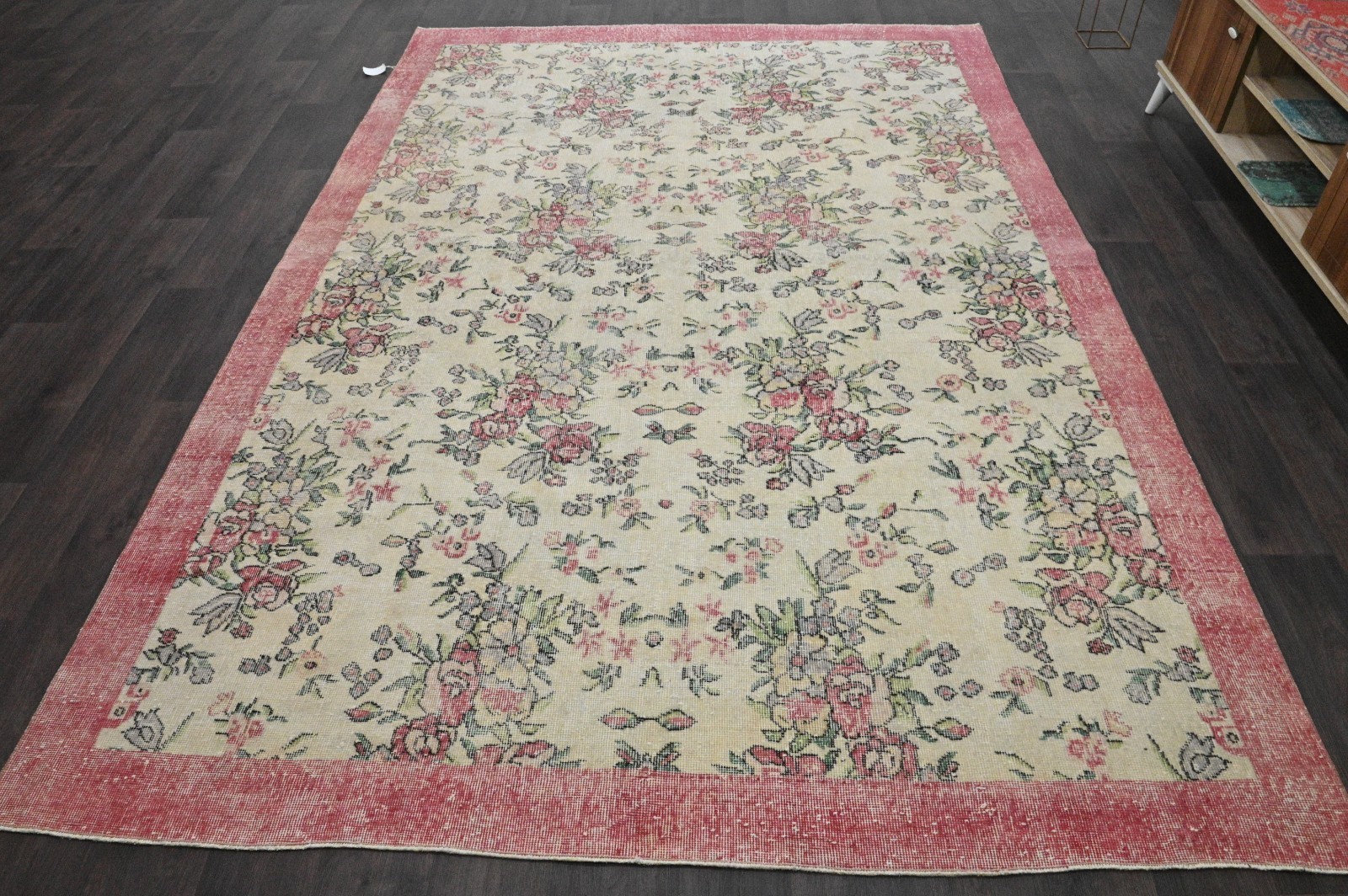 Oushak 7x10,Turkish Rug,vintage,anatolian,BEIGE,kilim,Bohemian,handmade,wool