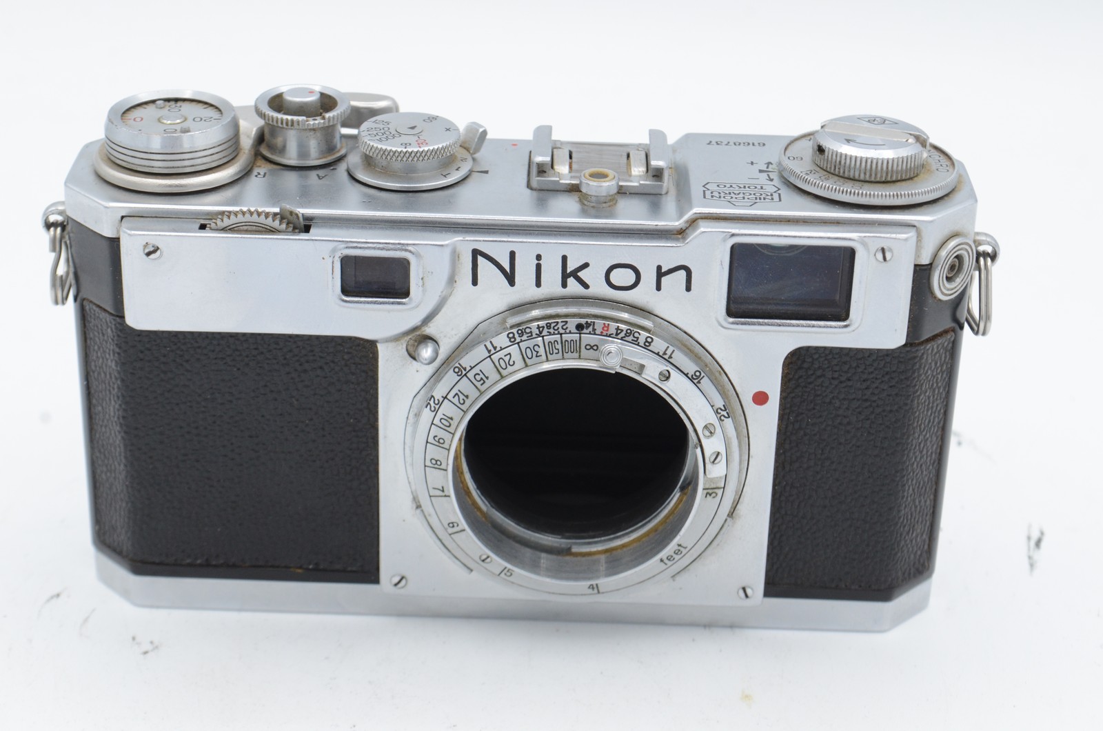 Nikon S2 35mm Rangefinder Camera Body, Chrome (Parts or Repairs)
