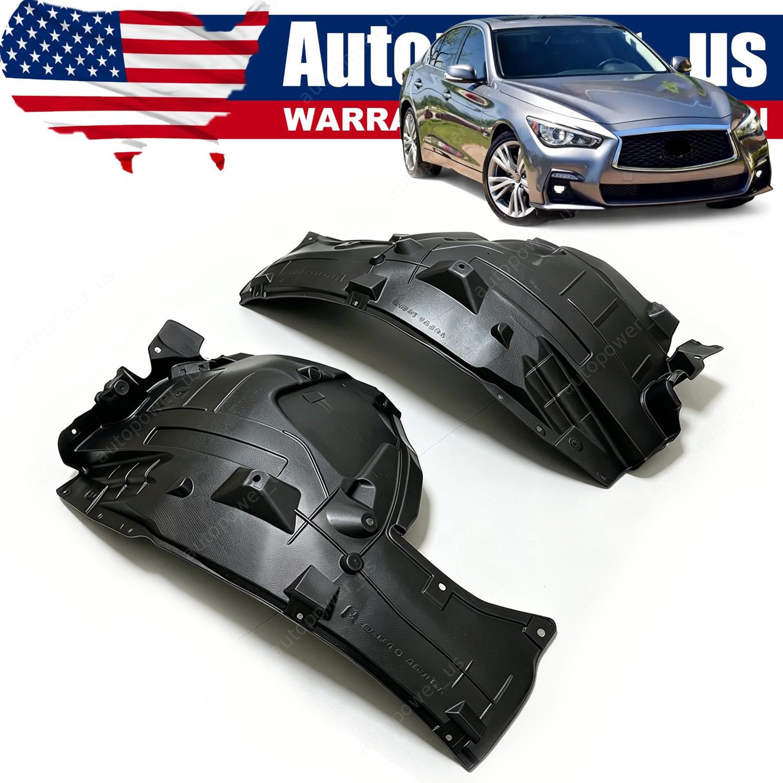 For 2014-2023 INFINITI Q50 Front Left+Right Inner Fender Liners Spalsh Shields