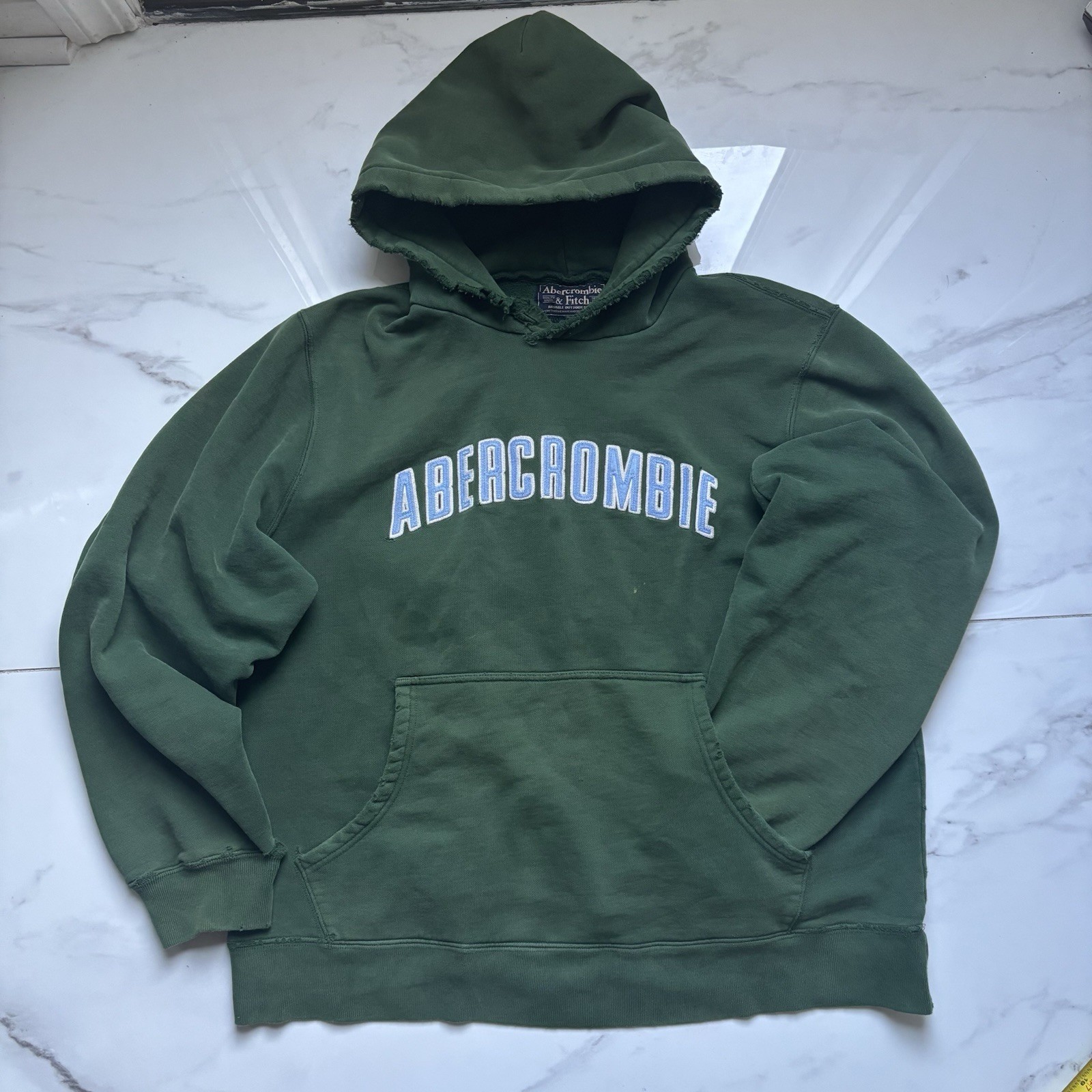 Abrecrombie & Fitch Men\'s vintage logo green hoodie size large Abrecrombie & Fitch Men\'s vintage logo green hoodie size large