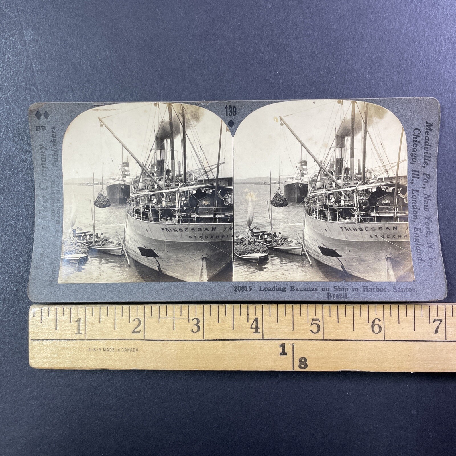 Loading Bananas Stereoview Keystone View Co. Brazil Shipping 1900s