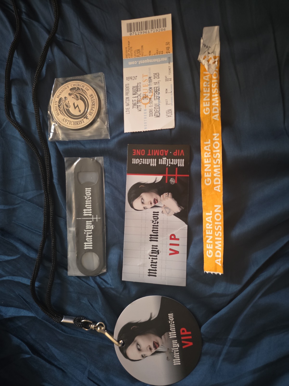 Marilyn Manson VIP Package Extras 2026 Manson-Zombie Tour Challenge Coin & More