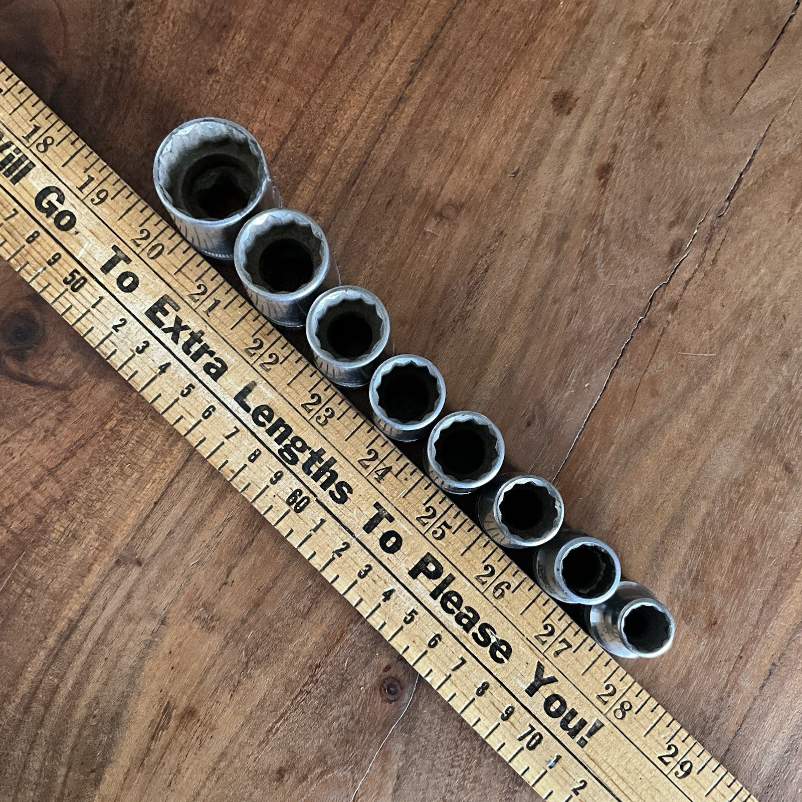 8 PC Vintage Indestro Select Shallow Socket Set 1/2\ 8 PC Vintage Indestro Select Shallow Socket Set 1/2\