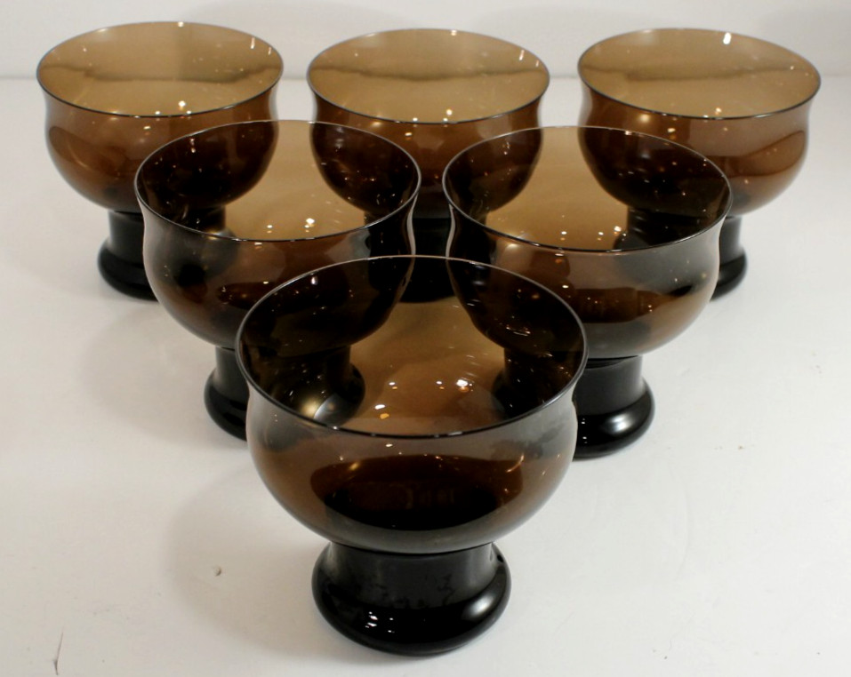 Lenox Clarion Brown Sherbet Champagne Glasses * Set of 6 * V. NICE 3 3/4\ Lenox Clarion Brown Sherbet Champagne Glasses * Set of 6 * V. NICE 3 3/4\