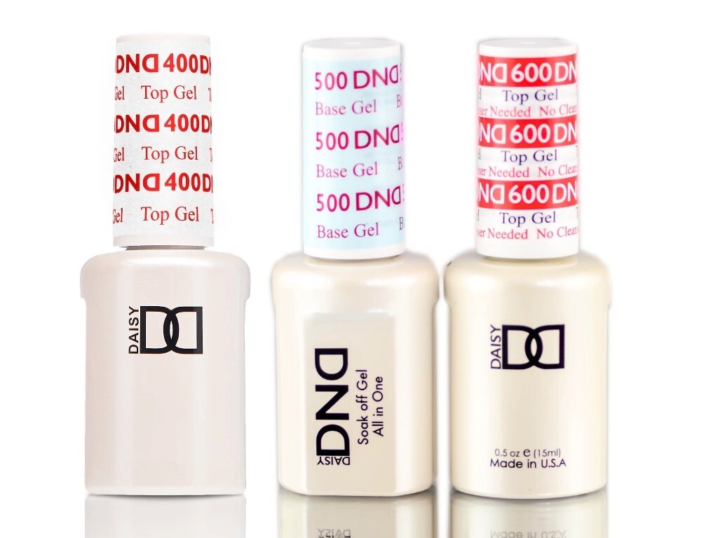 DND DAISY GEL Top Coat & Base Coat Set 3 pcs 400, 500, 600 NEW - gel nail polish DND DAISY GEL Top Coat & Base Coat Set 3 pcs 400, 500, 600 NEW - gel nail polish