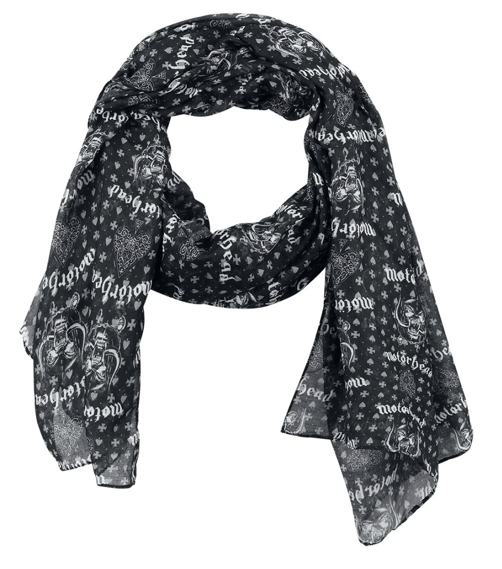 Motorhead Motörhead Metal Band Black Scarf Shawl Wrap Logos Thrash Metal New