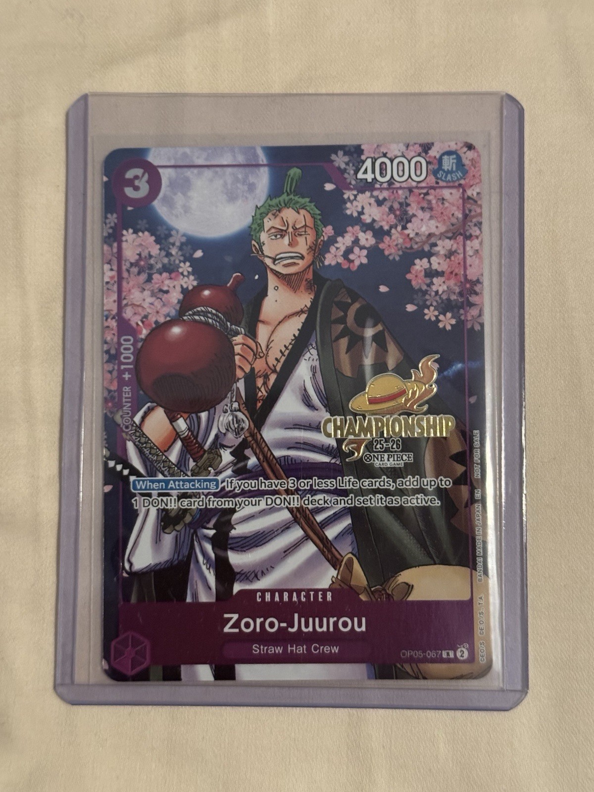 One Piece CCG Zoro-Juurou Championship 25-26 Event Pack OP05-067 English NM