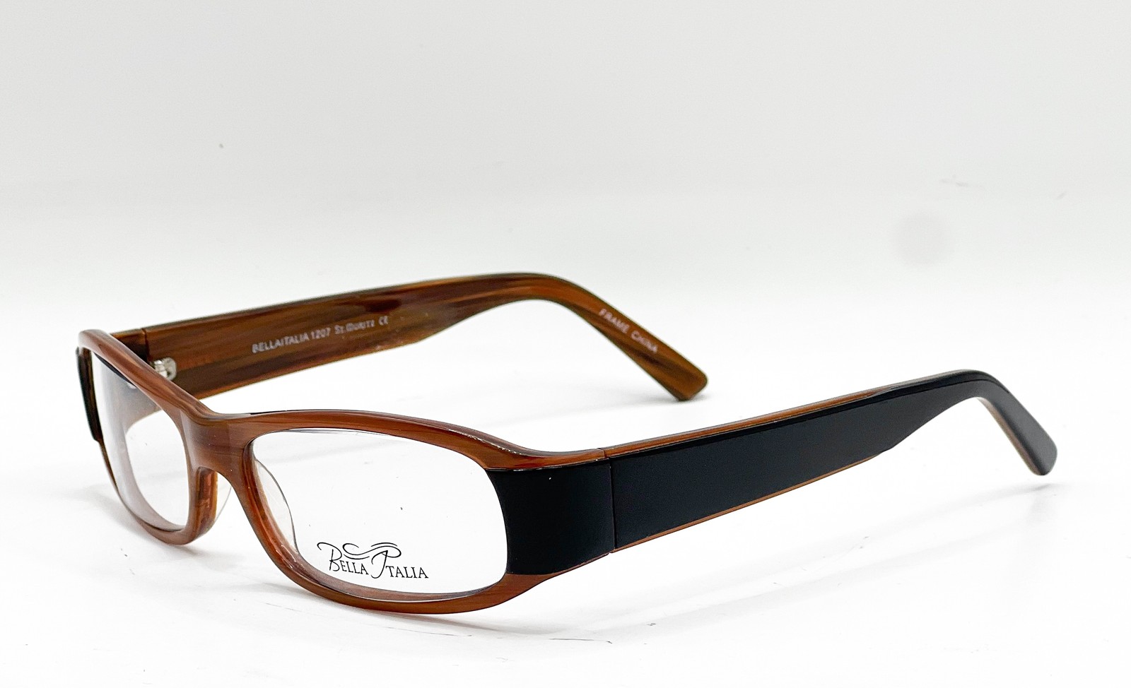 NEW BELLA ITALIA 1207 EBONY BLACK AUTHENTIC EYEGLASSES 55-18