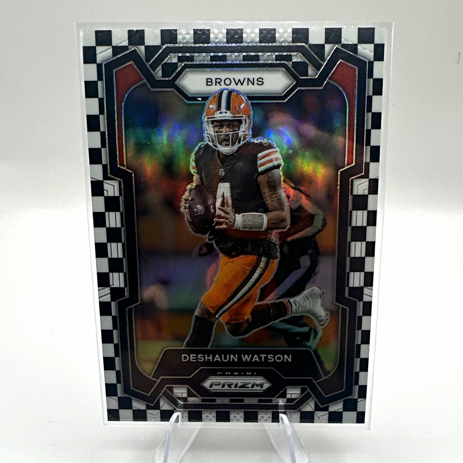 2023 Panini Prizm Deshaun Watson Black & White Checker Prizm #65 SSP Browns 2023 Panini Prizm Deshaun Watson Black & White Checker Prizm #65 SSP Browns