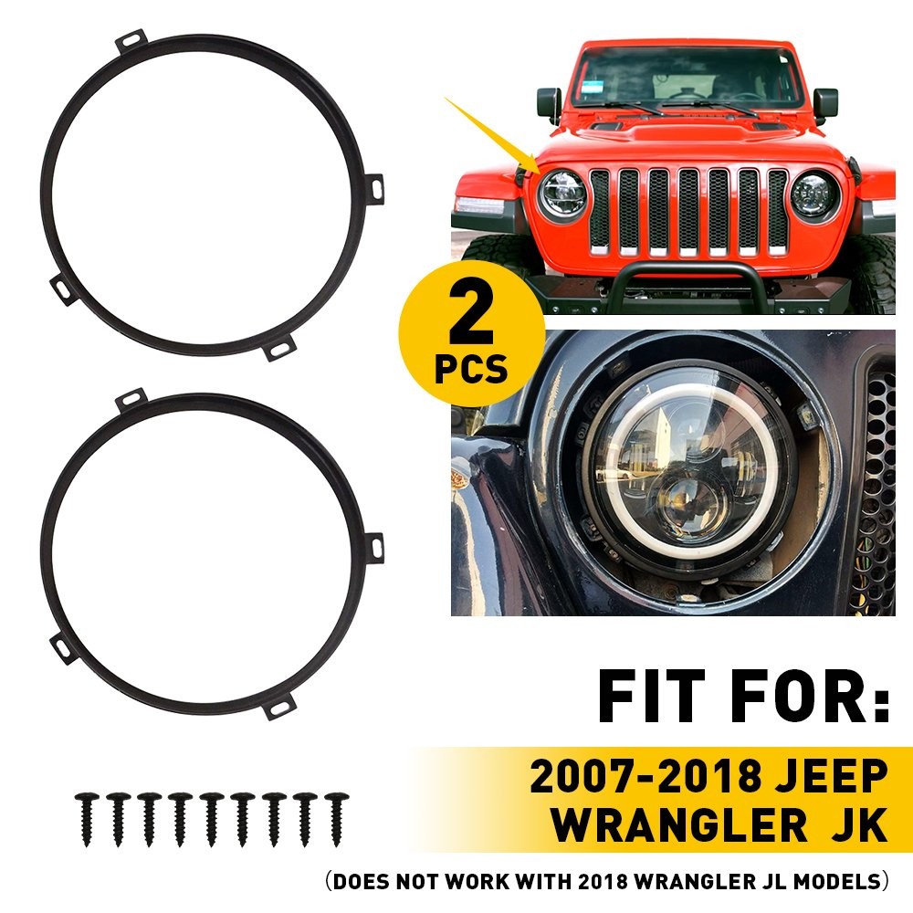 Fit Jeep Wrangler JK JKU 2007-17 OUTER Headlight Ring Mounting Bracket Retaining