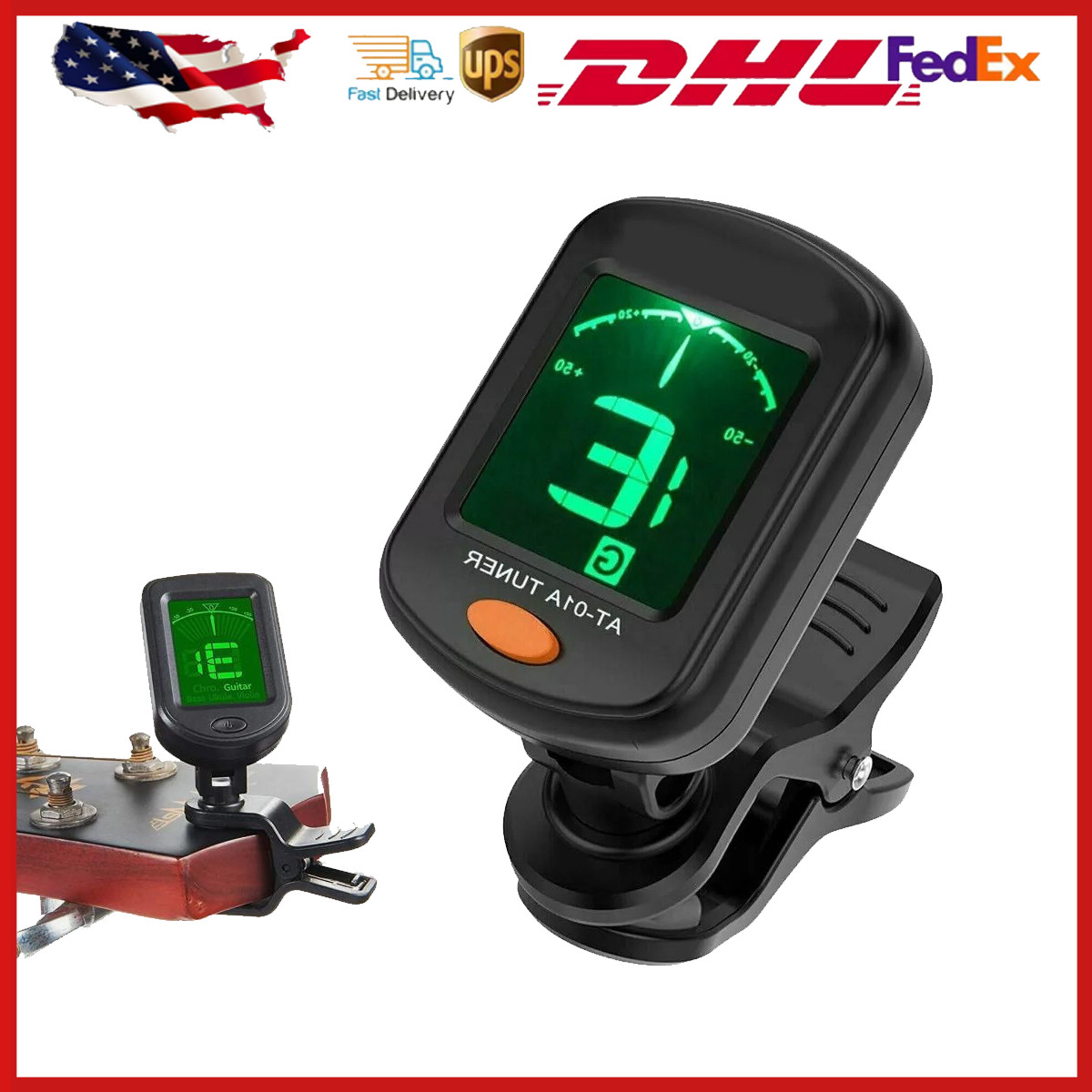 LCD Clip On Chromatic Acoustic Electric Guitar Ukulele Banjo Violin Bass  Tuner