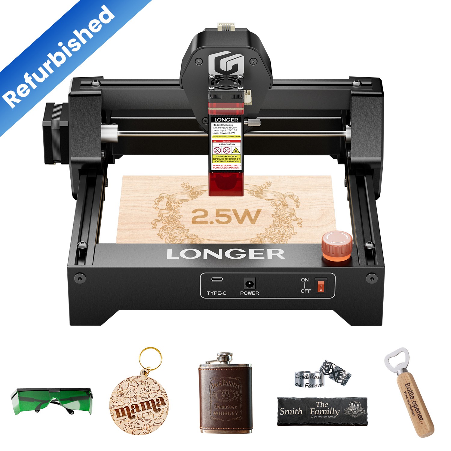 LONGER Ray5 mini 2.5W Portable Laser Engraver, Laser engraver machine🔥Used-C