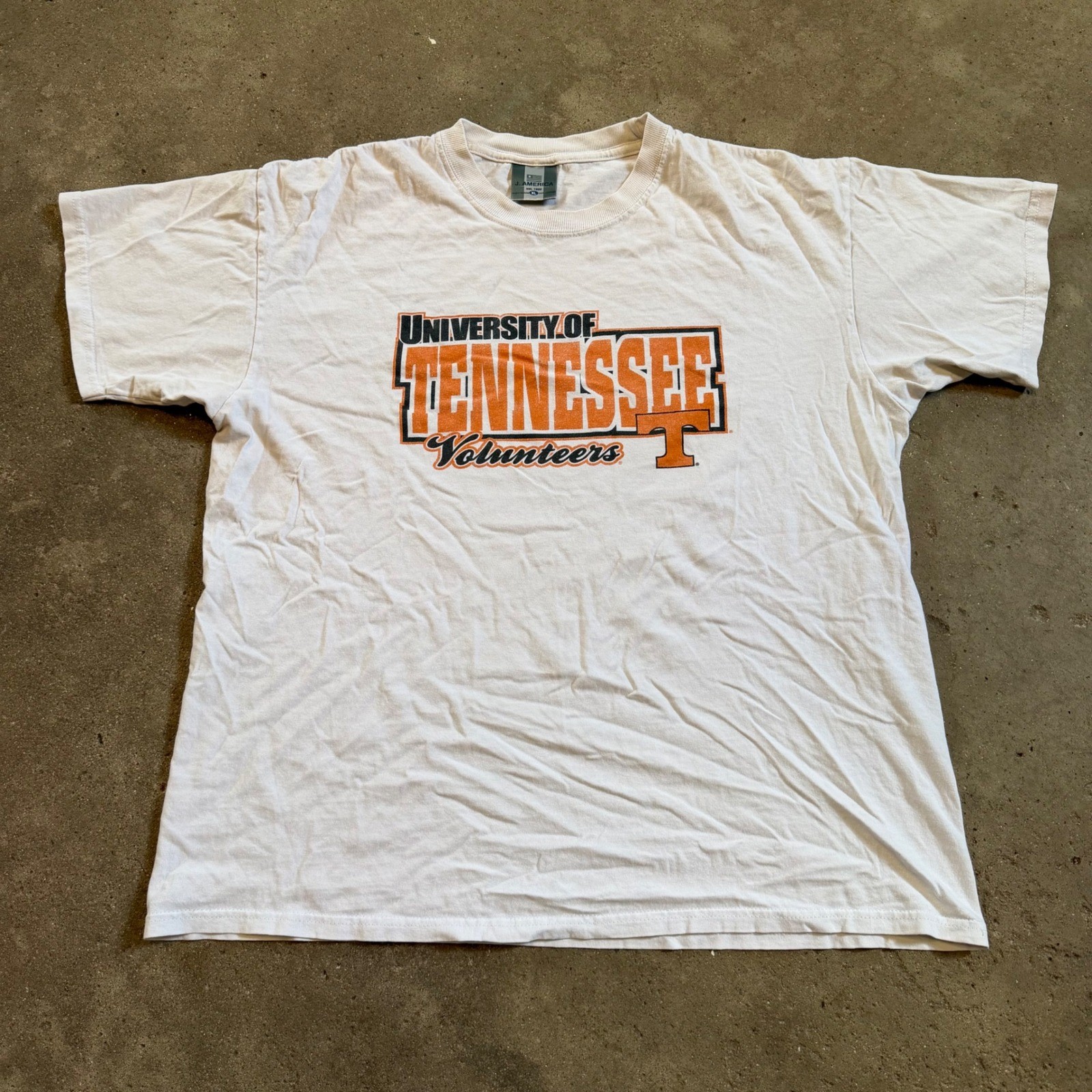 VTG J. America University of Tennessee Volunteers T-Shirt Mens XL White NCAA Tee