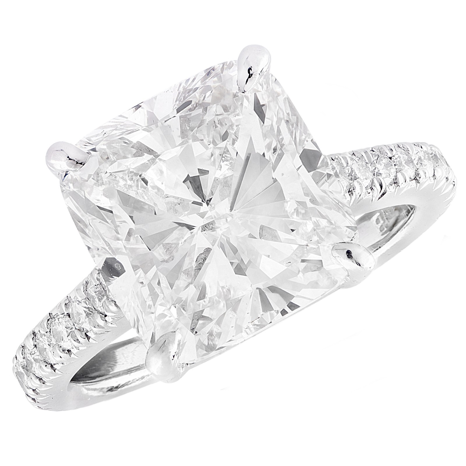 GIA Certified 6.01ct Cushion Cut Diamond Engagement Ring