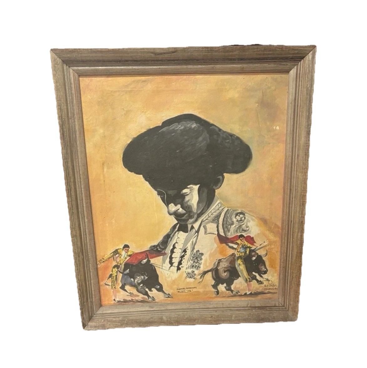 Vintage Alberto Galindo Signed Oil Painting - Matador Manolete Bullfighting Art Vintage Alberto Galindo Signed Oil Painting - Matador Manolete Bullfighting Art