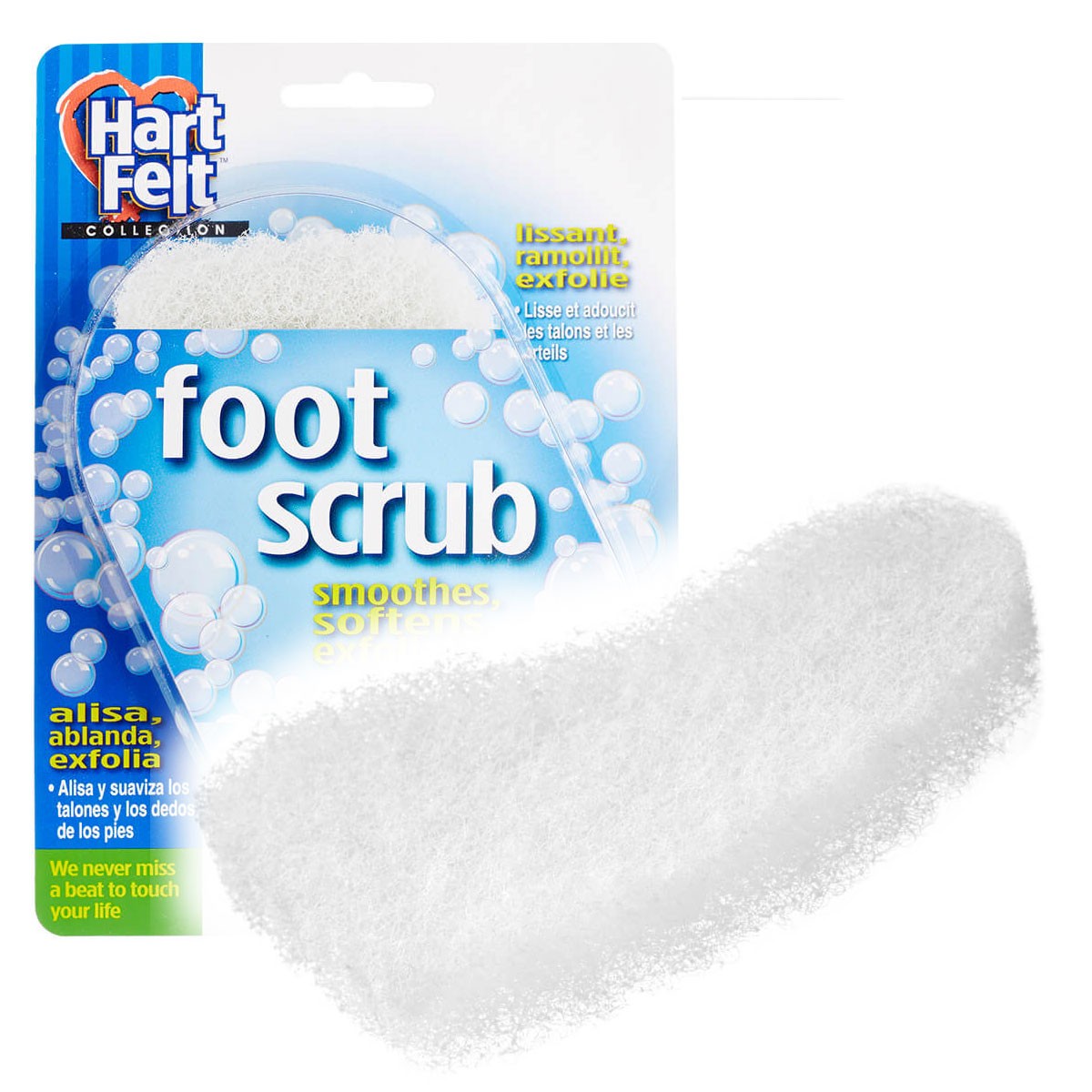 HartFelt Foot Scrubber Exfoliating Sponge Removes Callus Dead Skin Feet Care