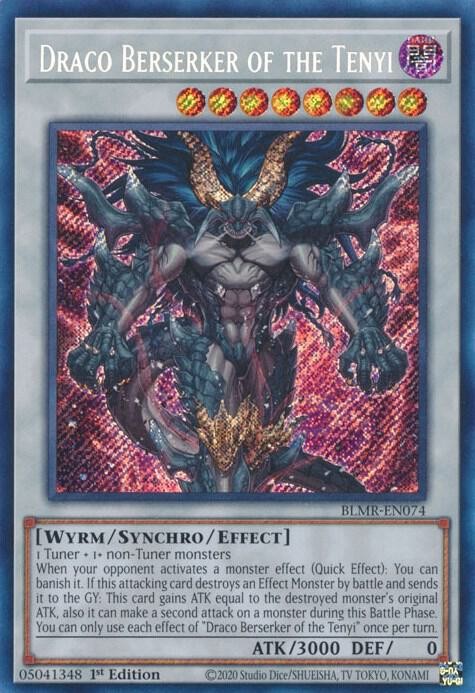 YUGIOH 1x Draco Berserker of the Tenyi Secret Rare BLMR-EN074 NM YUGIOH 1x Draco Berserker of the Tenyi Secret Rare BLMR-EN074 NM