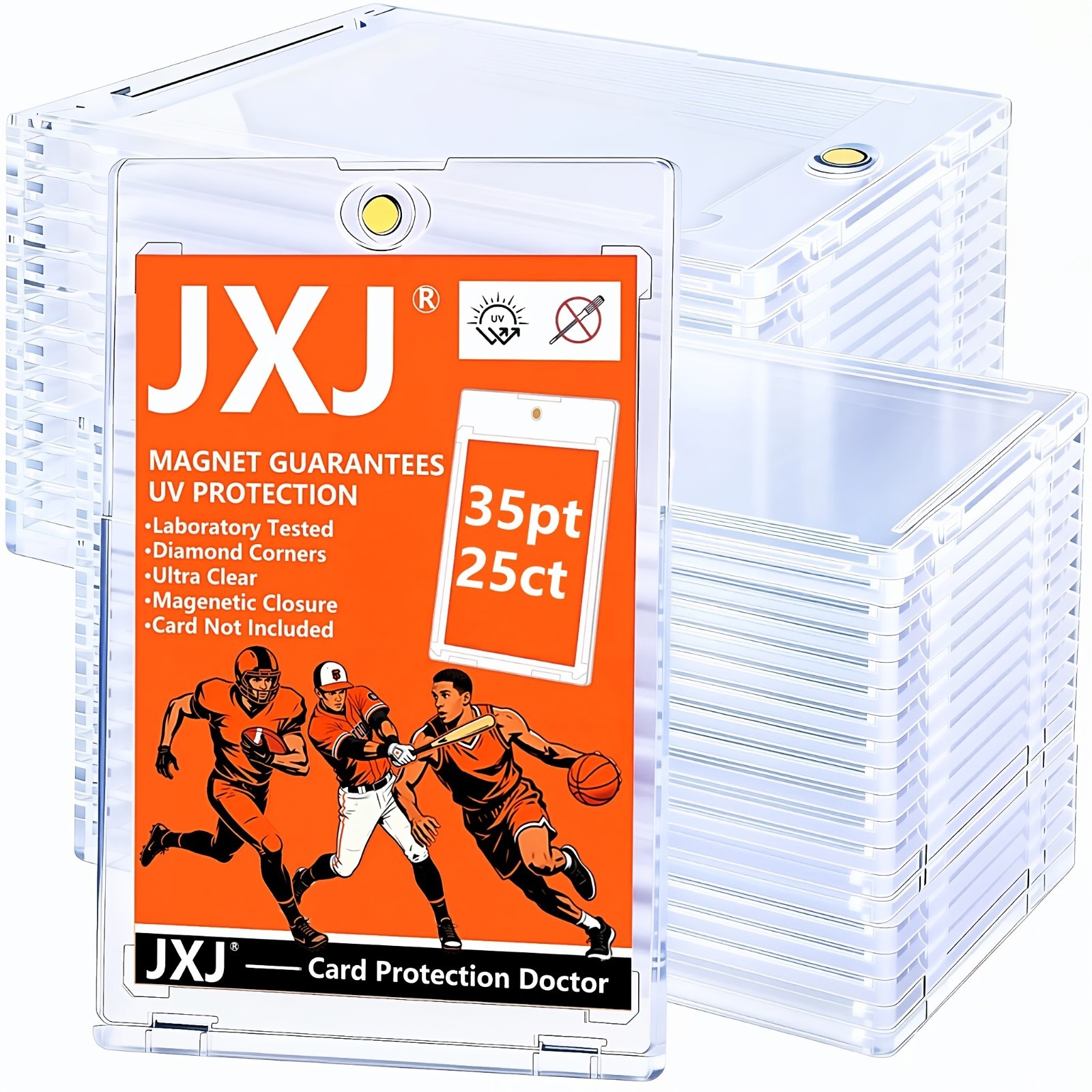 35pt Magnetic Card Holder 25/400ct ] - Thick Card Case Protector For Baseball